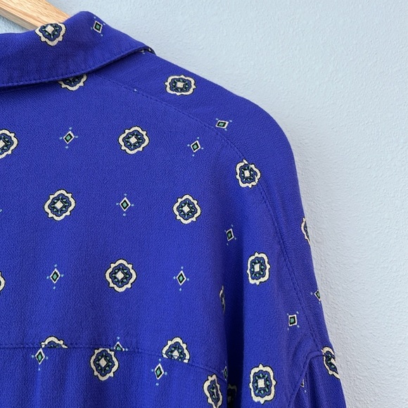 Free People Intimately • Blue Purple Button Down Long Sleeve Top Size XS - Picture 15 of 17